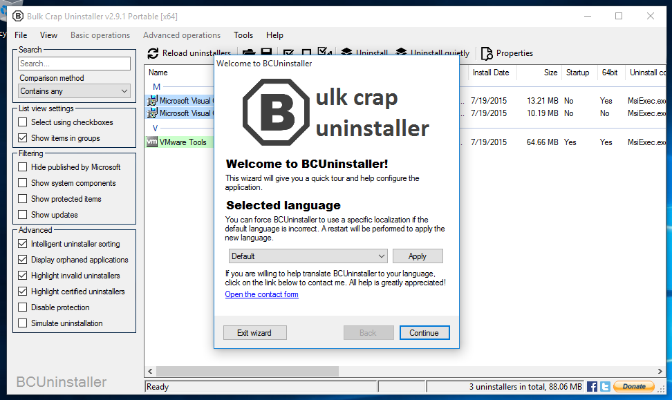 Bulk Crap Uninstaller