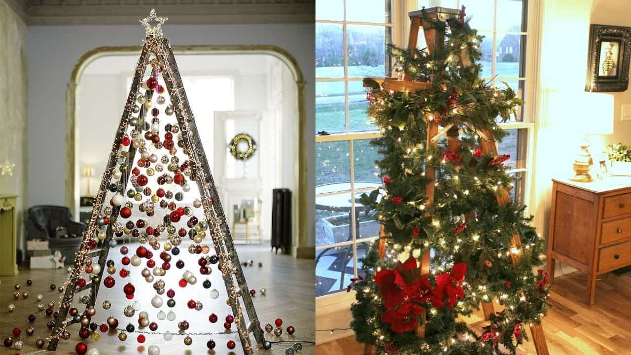 A Garland-Wrapped Ladder