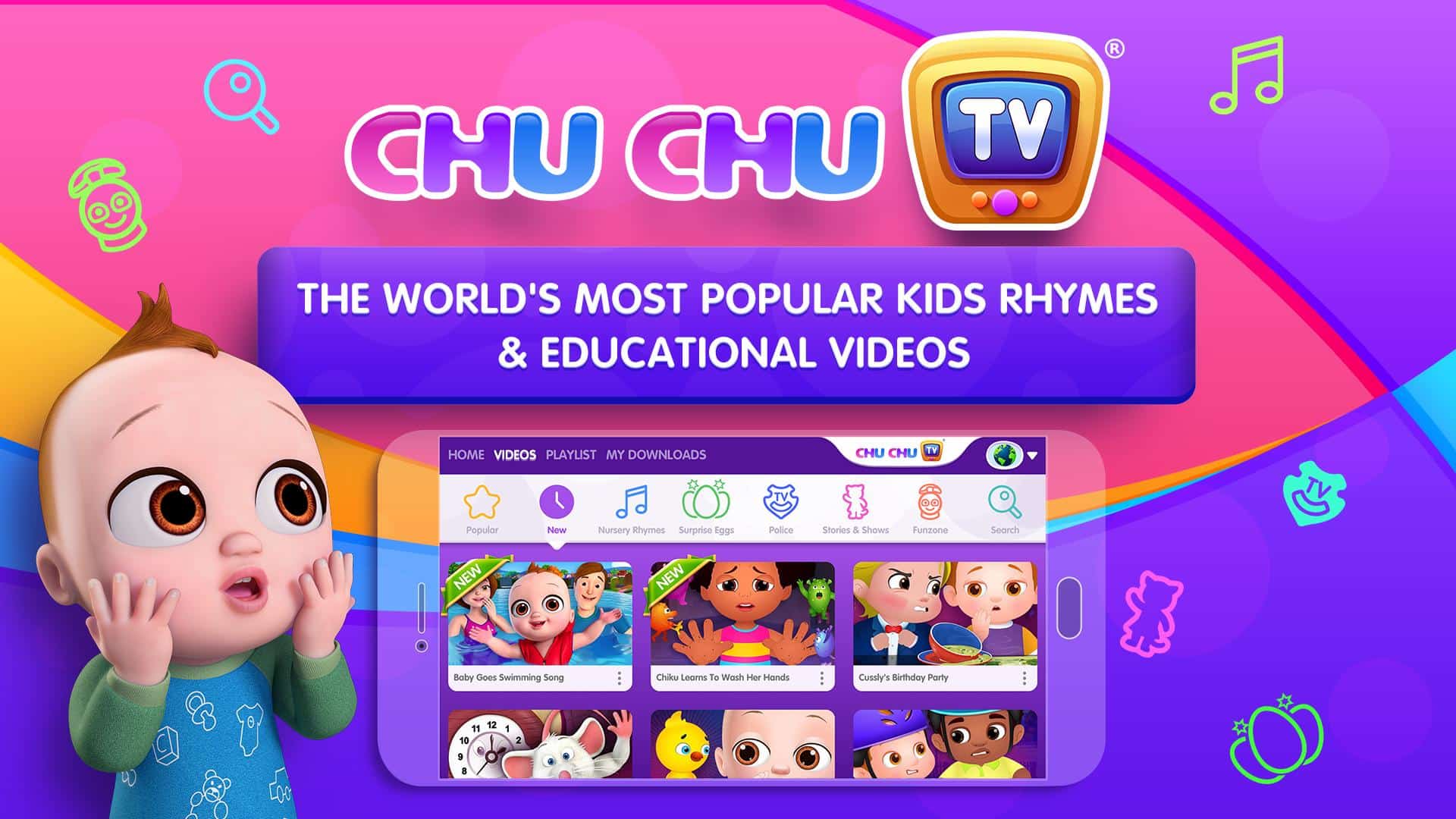 ChuChu TV Nursery Rhymes Videos Pro Learning App-min