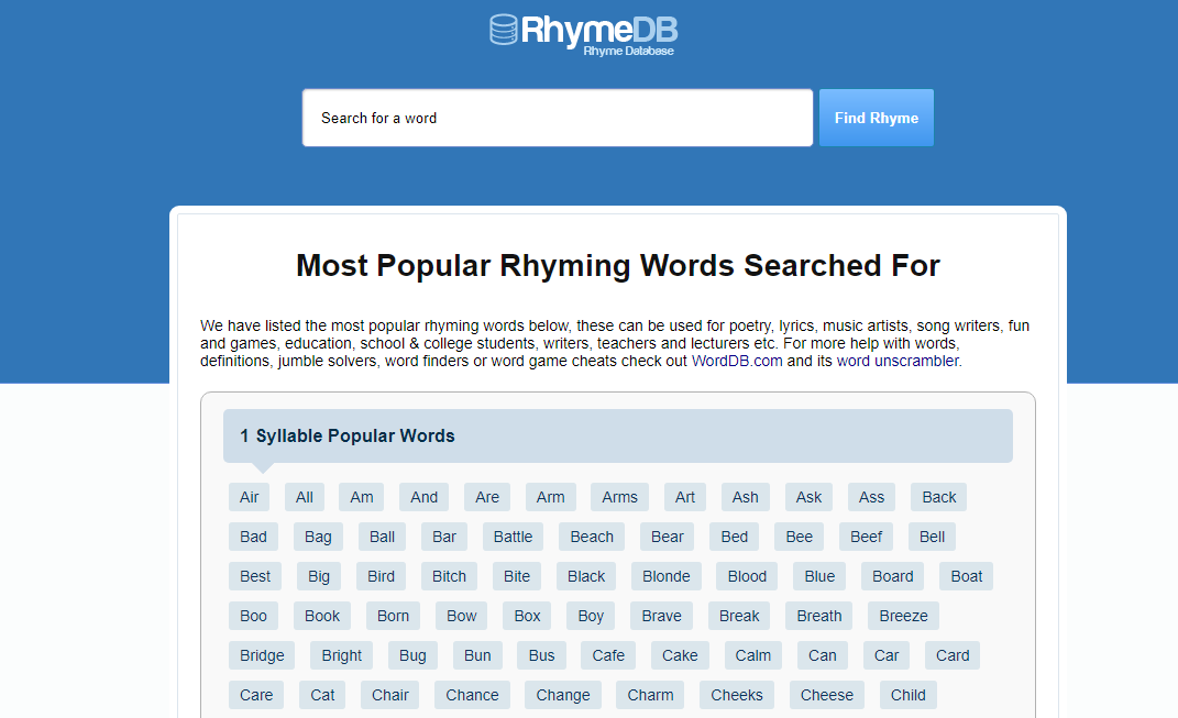 Rhymedb