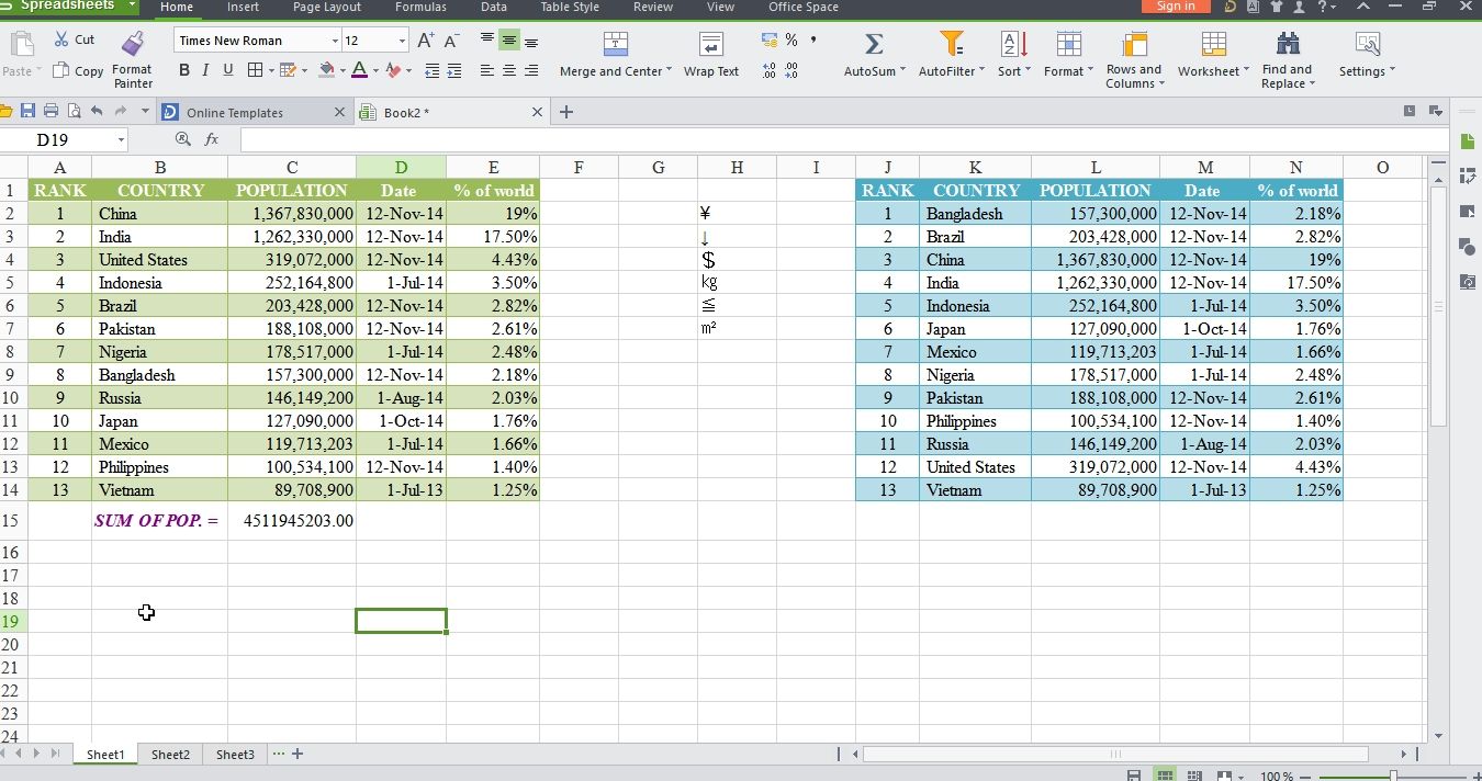 WPS Spreadsheets