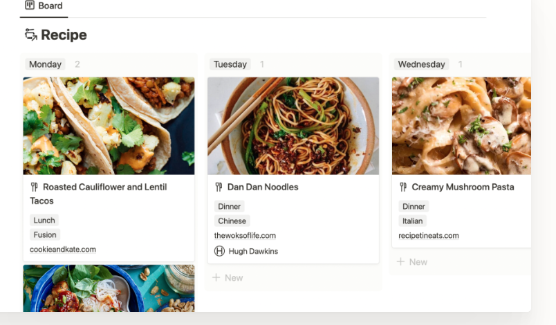 notion meal planner