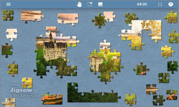 Screenshot of a web-based jigsaw puzzle at Jigsaw Explorer