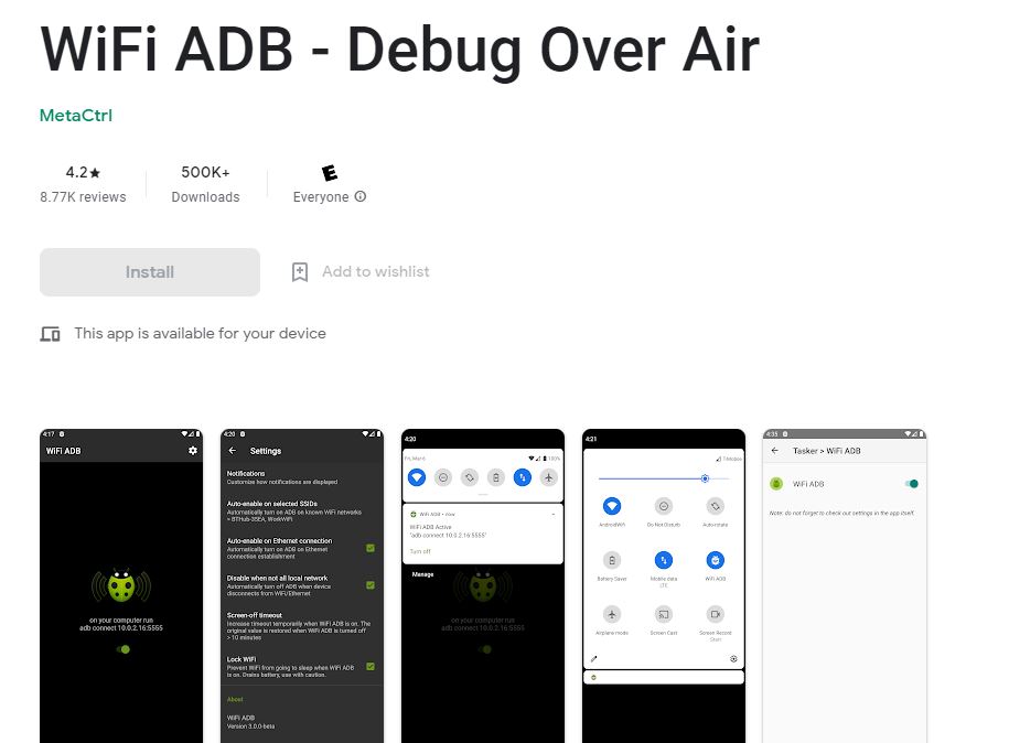 Wi-Fi ADB - Debug over Air