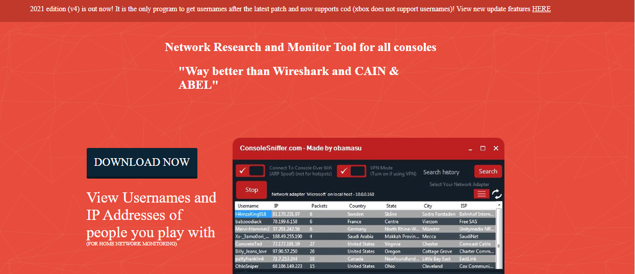 LANC Remastered: Open Source PS4 IP Grabber, Puller & Sniffer Tool