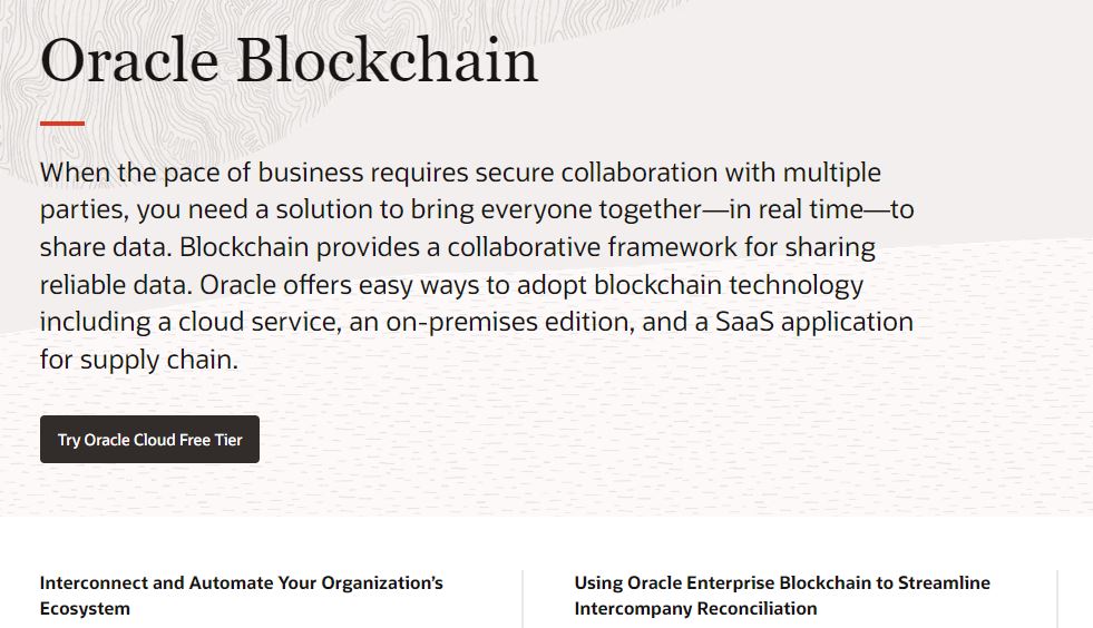 Oracle Blockchain