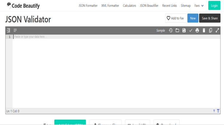 Code Beautify JSON Validator