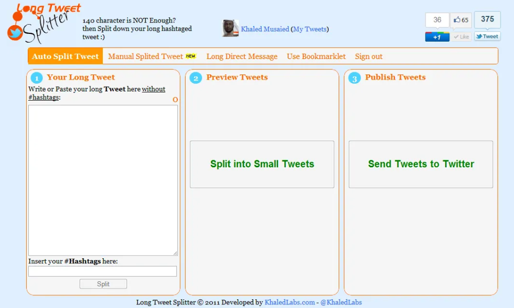 Long Tweet Splitter