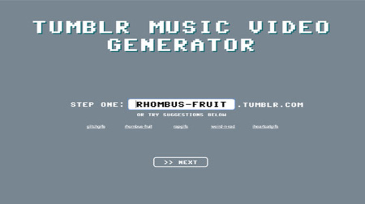 Tumblr Music Video Generator