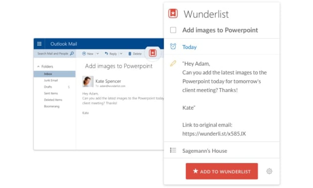 Wunderlist for Outlook